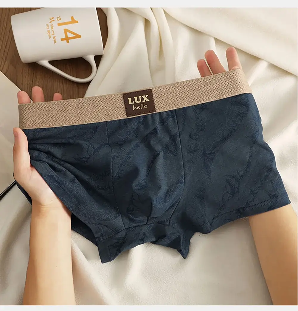 3PCS/Pack 100% Cotton Luxury Print Boxers Hombre 3D Mesh Breathable Antibacterial Pouch Underwear Comfortable Soft Men's Panties — image 10