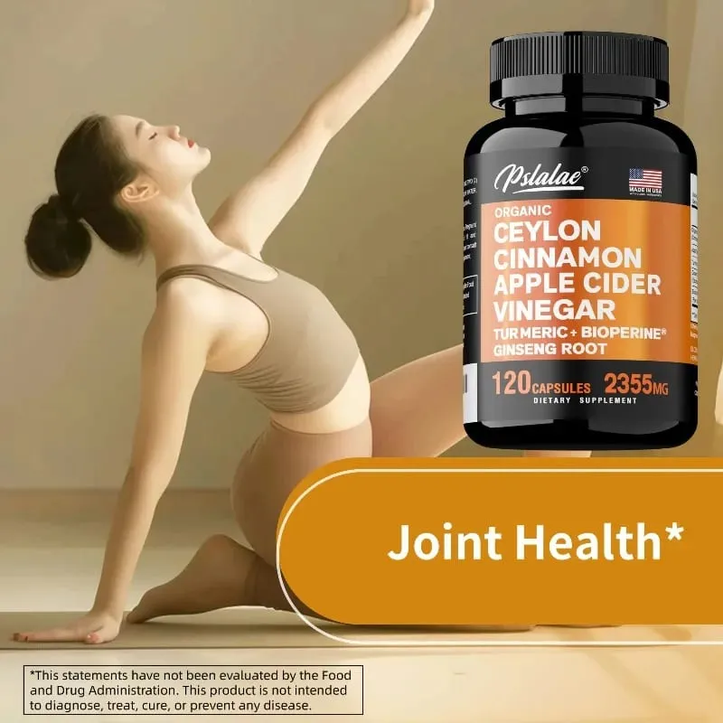 Organic Ceylon Cinnamon Capsules with Apple Cider Vinegar Turmeric Bioperine Supports Joint Brain Digestive & Heart Health — image 5