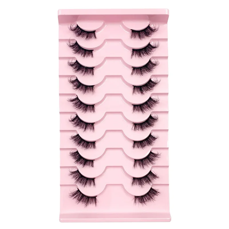 Τρισδιάστατες βλεφαρίδες Cat Eye Half Lashes 10 Pairs Half Lashes Natural Clear Stem False eyelash Extension Makeup Faux Cils maquiag — image 10