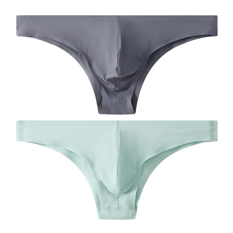 Half Hip Small Triangle Men's Underwear Low Waist Sexy Young Men Ice Silk Seamless Briefs Summer Lightweight Breathable Panties — image 19