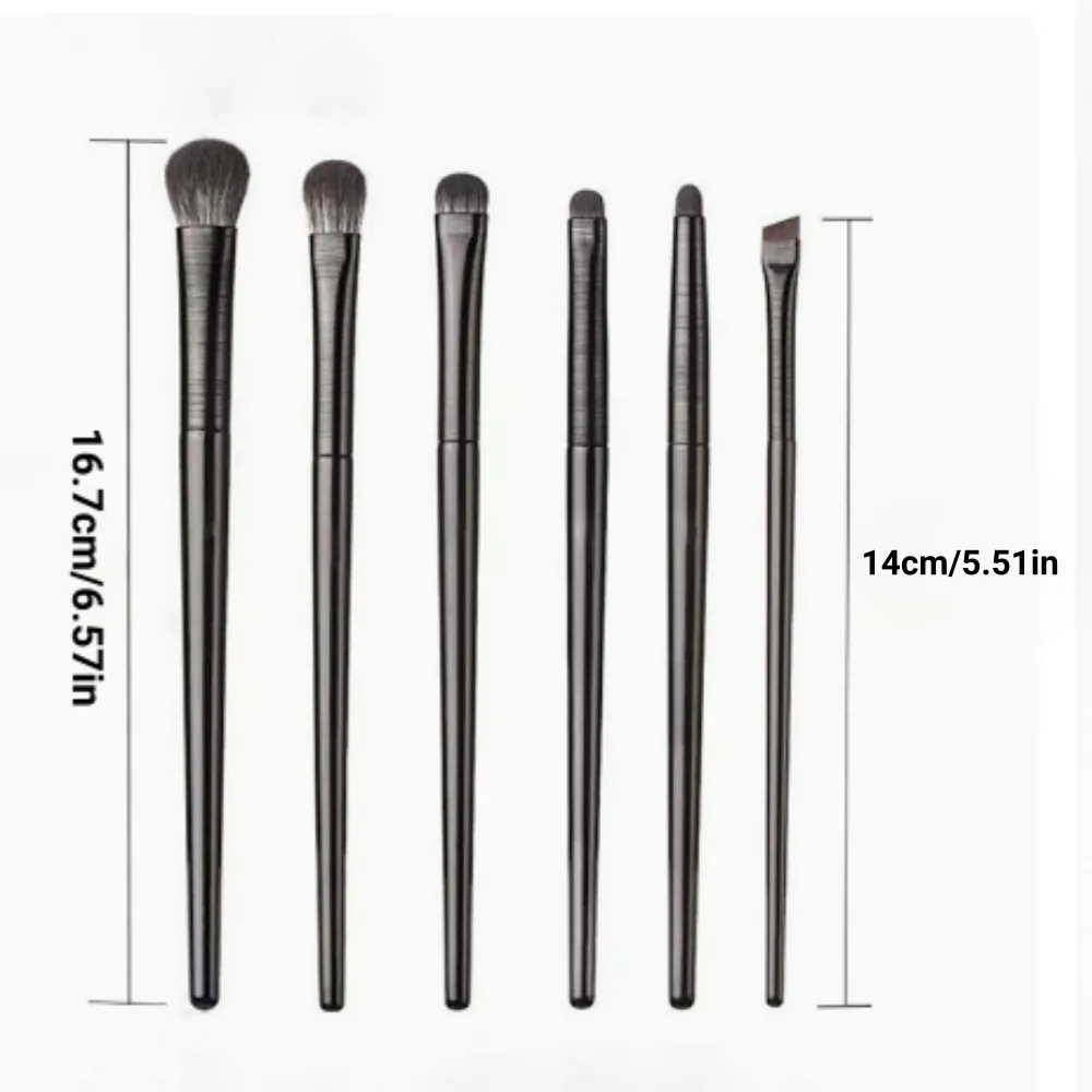 Conjunto de pincéis de maquiagem para os olhos de 6 peças: pincel de sombra de contorno macio profissional, pincéis pequenos de maquiagem para os olhos detalhados Facia — image 6