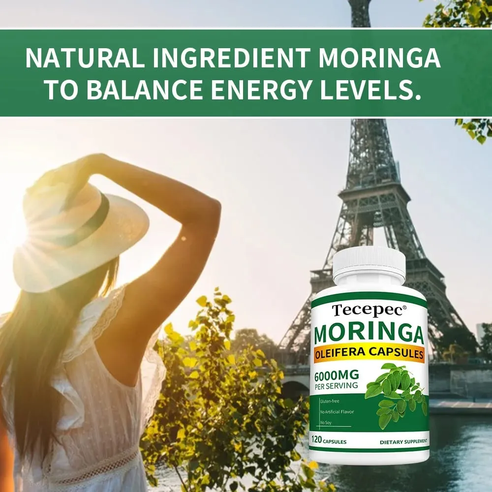 Βιολογικές Κάψουλες Moringa 6000mg Αντιοξειδωτικό Ενισχύει την Ενέργεια και τον Μεταβολισμό Υποστήριξη Ανοσοποιητικού Πεπτικού Υγεία Εγκεφάλου και Καρδιάς — image 2