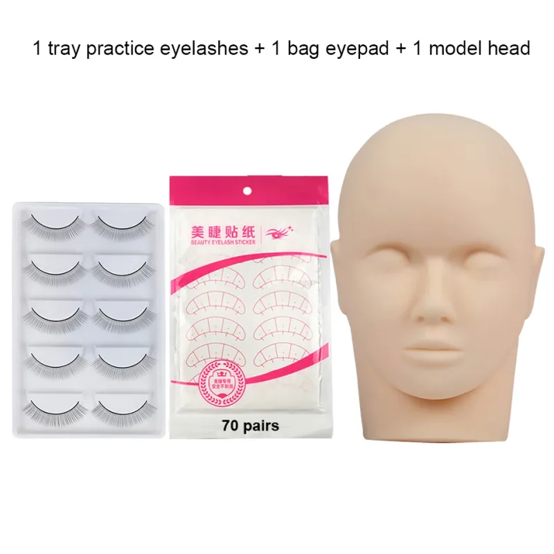 Χονδρική τιμή Εξάσκηση Lashing Eyelashes Mannequin Head Σετ εκπαίδευσης για αρχάριους Καλλυντικά Eye Lash Extension Supplies Mannequin