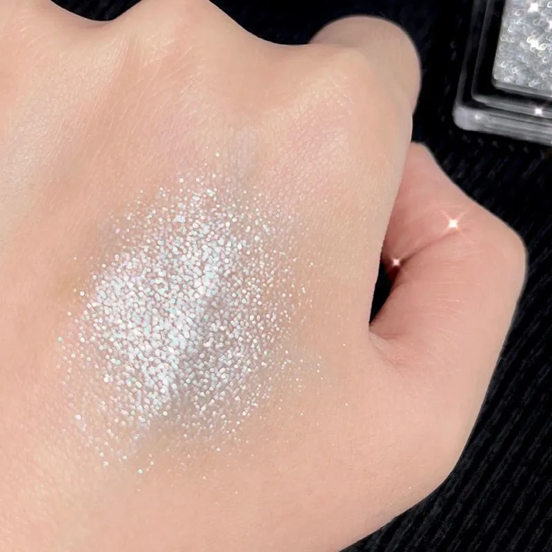 Ματ Γκρι Μπλε Smoky Eye Shadow Palette 6-χρωμάτων Glitter Silver Acrylic Eye Shadows Palette Καλλυντικά Μακιγιάζ ματιών μακράς διαρκείας — image 6