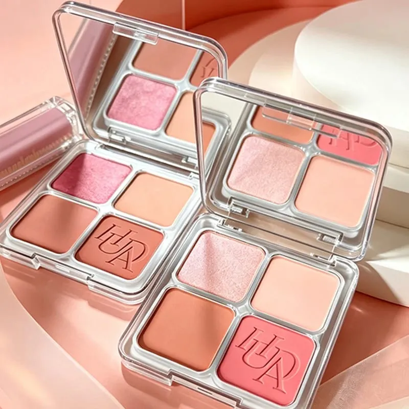 Το δημοφιλές Lip Gloss είναι λείο και εύκολο στην εφαρμογή Ματ αντικολλητικό Cup Powder Is fine and μακράς διαρκείας Μακιγιάζ 4 Color Blusher — image 6