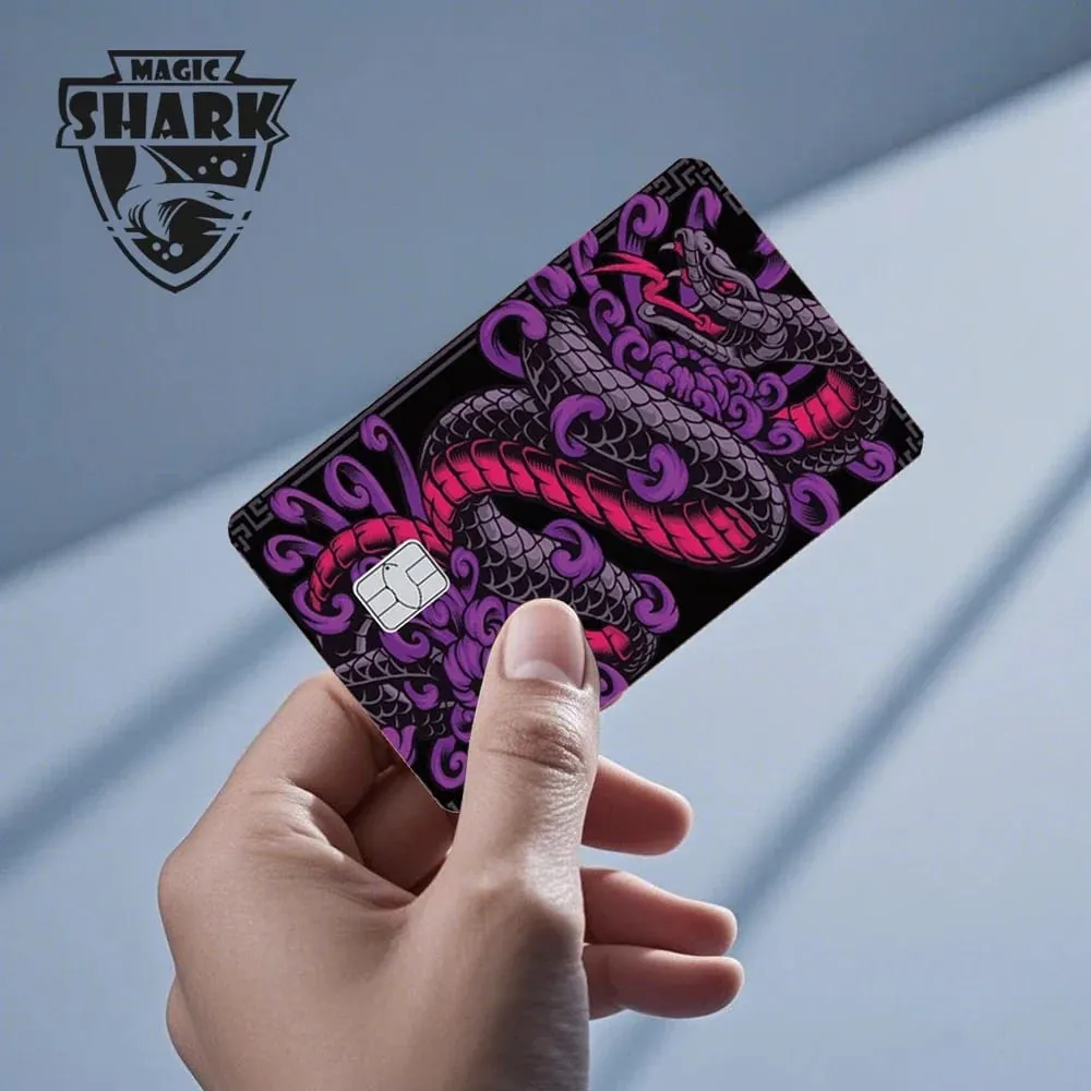 Magic Shark Dog Meme Hunter Snake Stonks 3M ματ μπροστινό αυτοκόλλητο PVC Κάλυμμα μεμβράνης για τραπεζική χρεωστική πιστωτική κάρτα — image 2