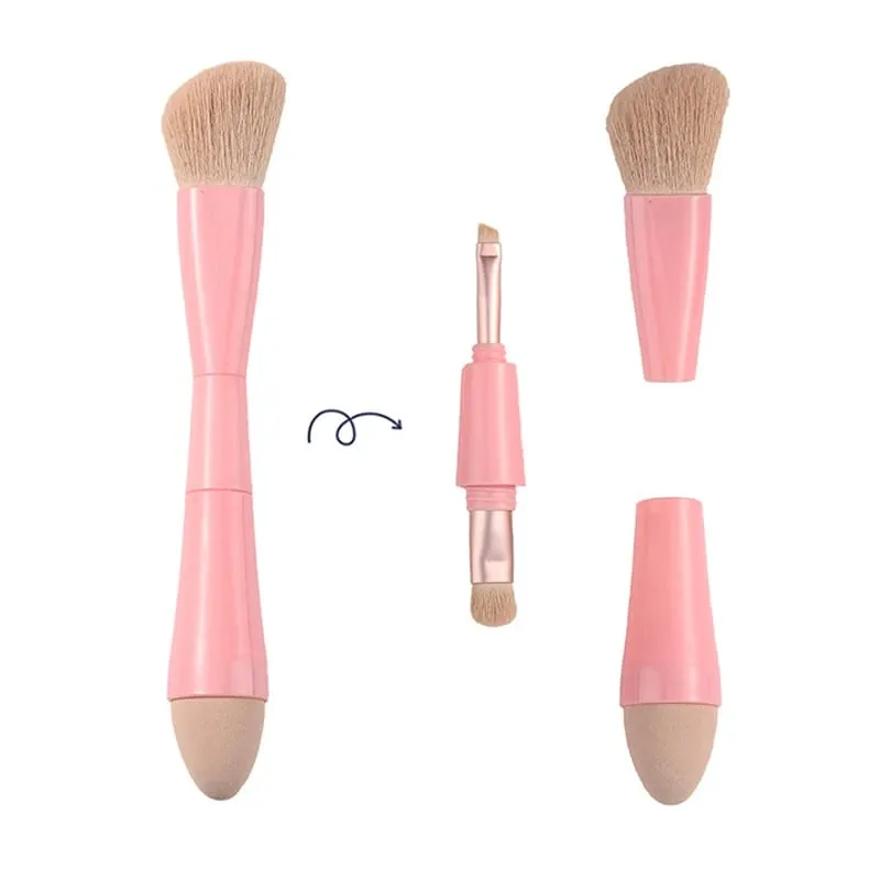 【B】1PC 4 σε 1 Travel Portable Multitasker Beauty Tools Brushes Makeup Αποσπώμενα πινέλα μακιγιάζ σετ μακιγιάζ — image 8