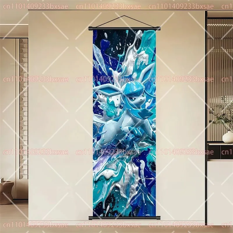 Pokémon Anime HD Scroll Painting Eevee Pikachu Suicune Charizard Mewtwo Διακόσμηση τοίχου με φόντο αφίσα Παιδικό δώρο — image 11
