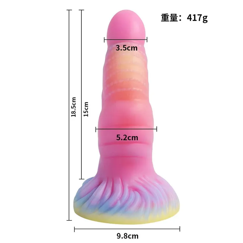 Realistic Night Glowing Anal Plug Luminous Monster Dragon Dildo for Women Men Butt Plug Sexy Dog Shape Sex Toy for Couples — image 16