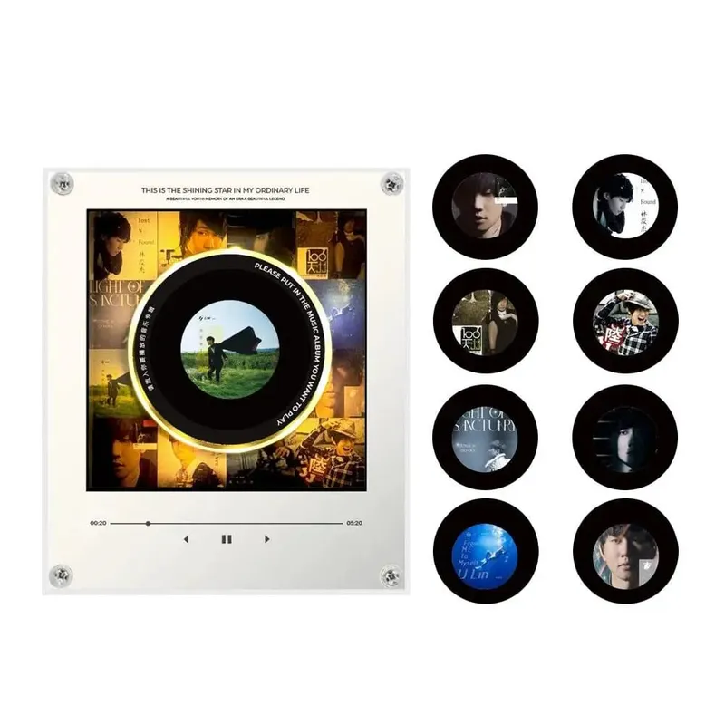 NFC Music Player Ψυγείο Μαγνητικό αυτοκόλλητο Ακρυλικό περιστροφικό μηχάνημα δίσκου Αυτόματη συσκευή αναπαραγωγής τραγουδιού για νυχτερινό φως ψυγείου — image 11