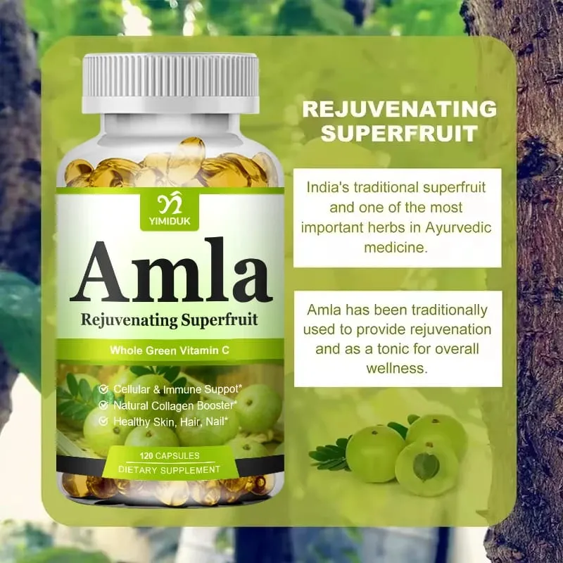 Organic Amla Capsules Support Collagen Fights Free Radicals & Daily Wellness Antioxidant Power for Immunity & Skin Health — image 4