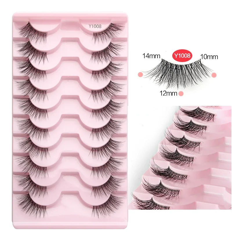 Half Lashes Cat Eye Lashes 3D Natural Finged End Eye Elong Lashes Fox Eye Lashes Faux Mink Lashes Μακιγιάζ — image 16