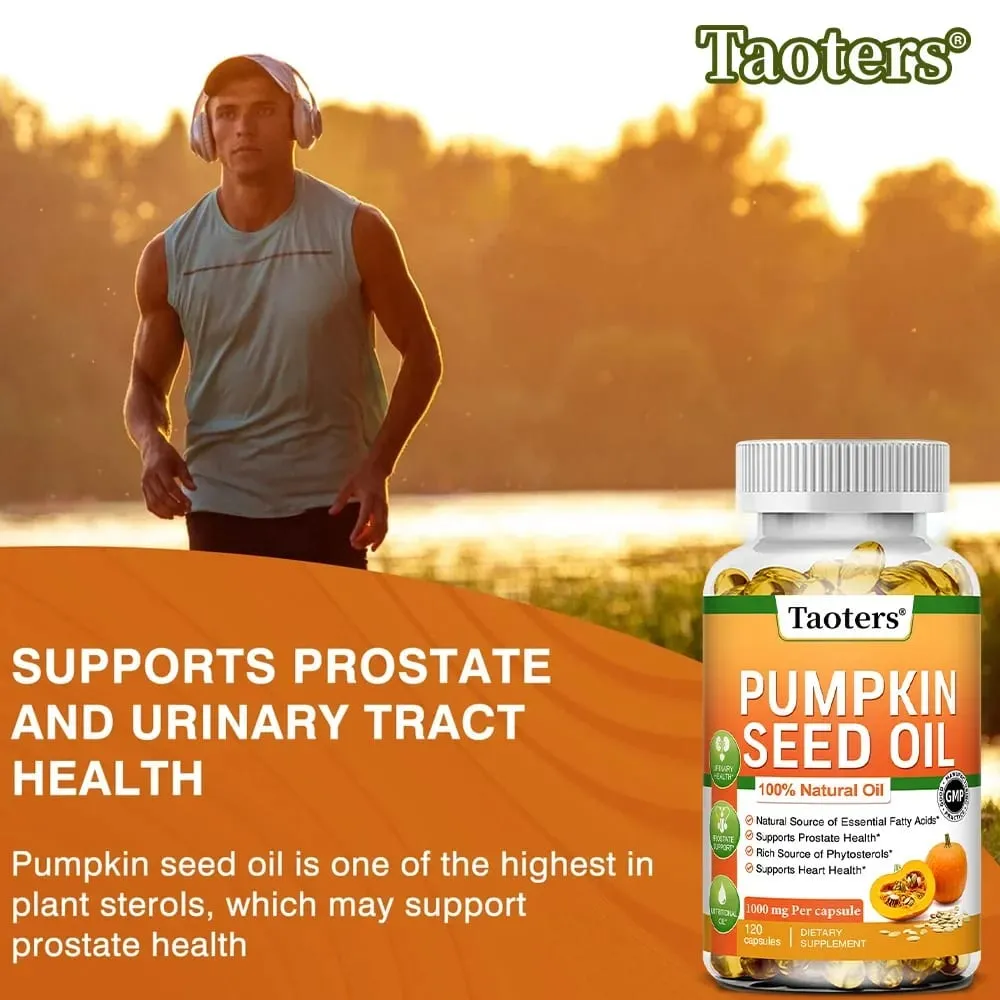 Pumpkin Seed Oil Capsules - Supports Prostate Urinary Tract Bladder Health and Promotes Hair Growth - 120 Capsules — image 3