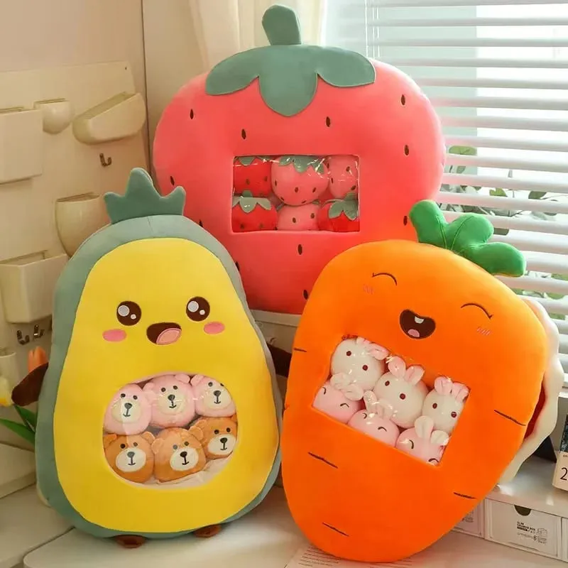 שישה צעצועים קטנים בפנים חמוד פרי קריקטורה כרית קטיפה רכה ממולאת כרית ספה Homdecor משענת גב מתנה לילדים — image 2