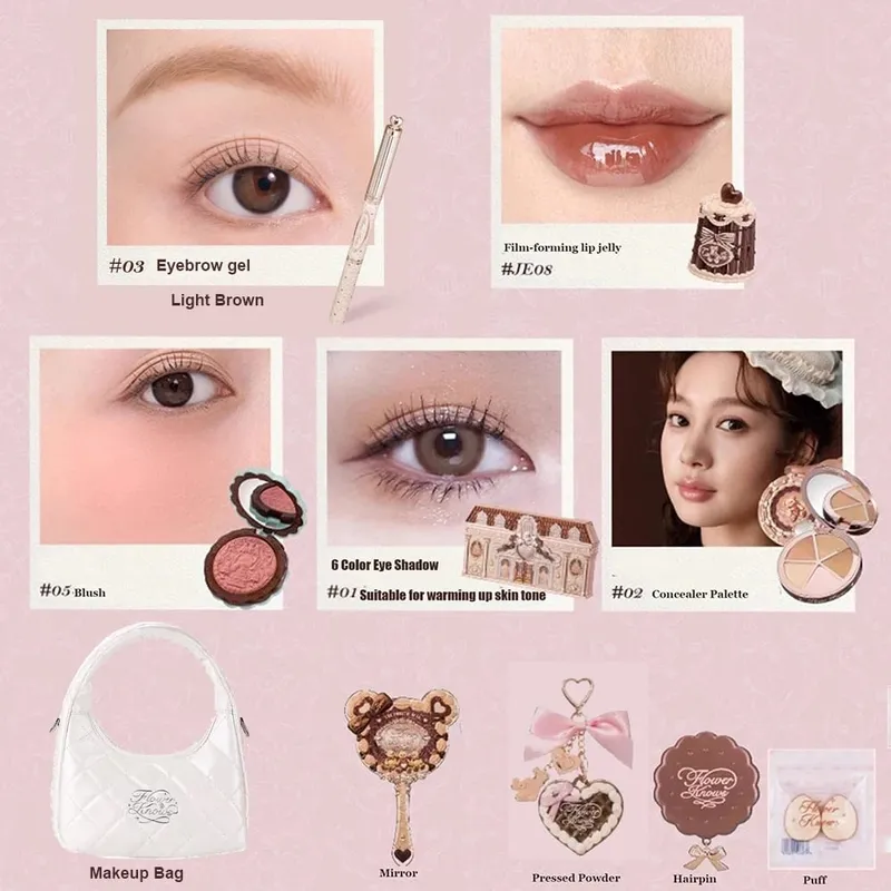 Flower Knows Makeup Set Midsummer Fairytales Flowerknows Foundation Little Angel Highlight Strawberry Rococo Lip Glaze 11pcs Kit — image 18