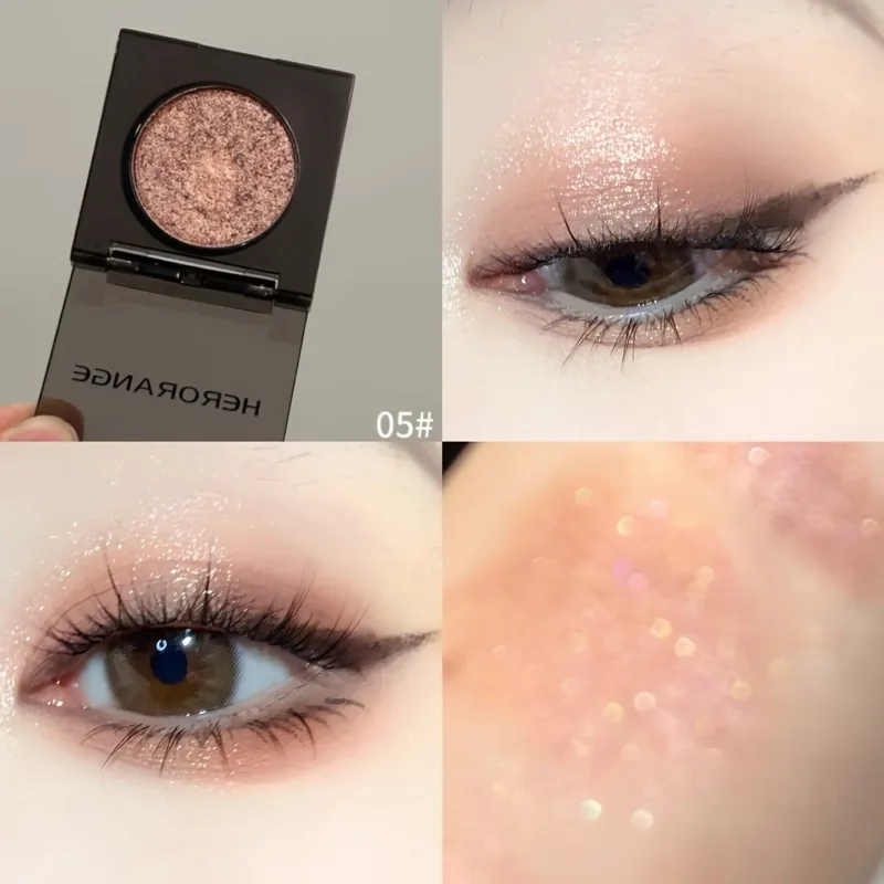 Herorange 16 Color Eyeshadow Palette Highlight Matte Shimmer Orange Brown Pink Champagne Waterproof Portable Festival Mak — image 9