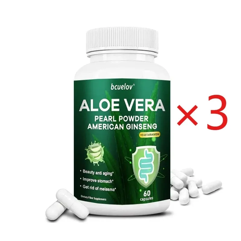 Aloe Vera Extract Capsules Helps Relieve Constipation Colon Cleansing and Detoxification and Manages Weight Metabolism