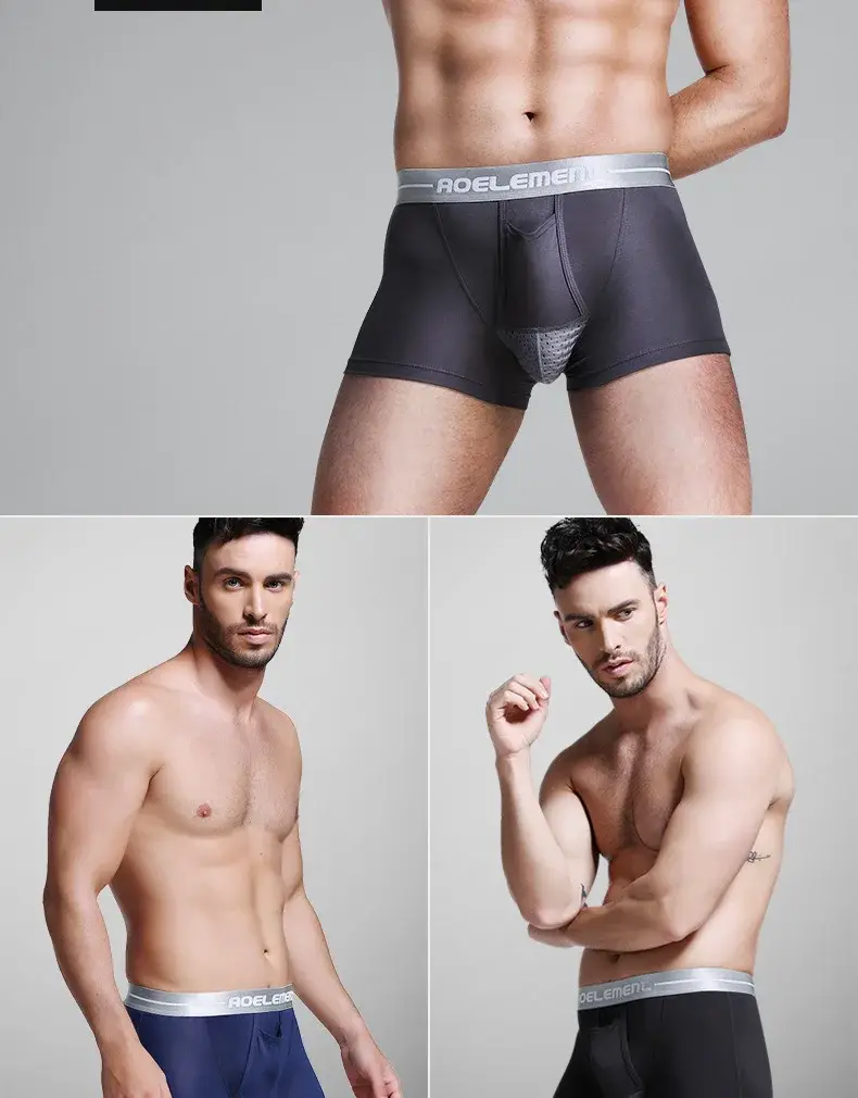 L-5XL Large Size Men Varicocele Underwear Scrotal Testicle Support Dual Pouch Boxer Spermatic Cord Bullet Separation Underpant — image 3
