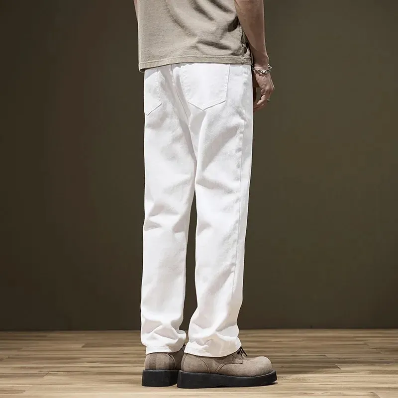 Ψηλός άνδρας Λευκό τζιν ίσιο Extra Long Boys Longthened Plus Size 42 44 46 48 Φαρδύ βαμβακερό τεντωμένο τζιν παντελόνι Ανδρικό παντελόνι — image 4