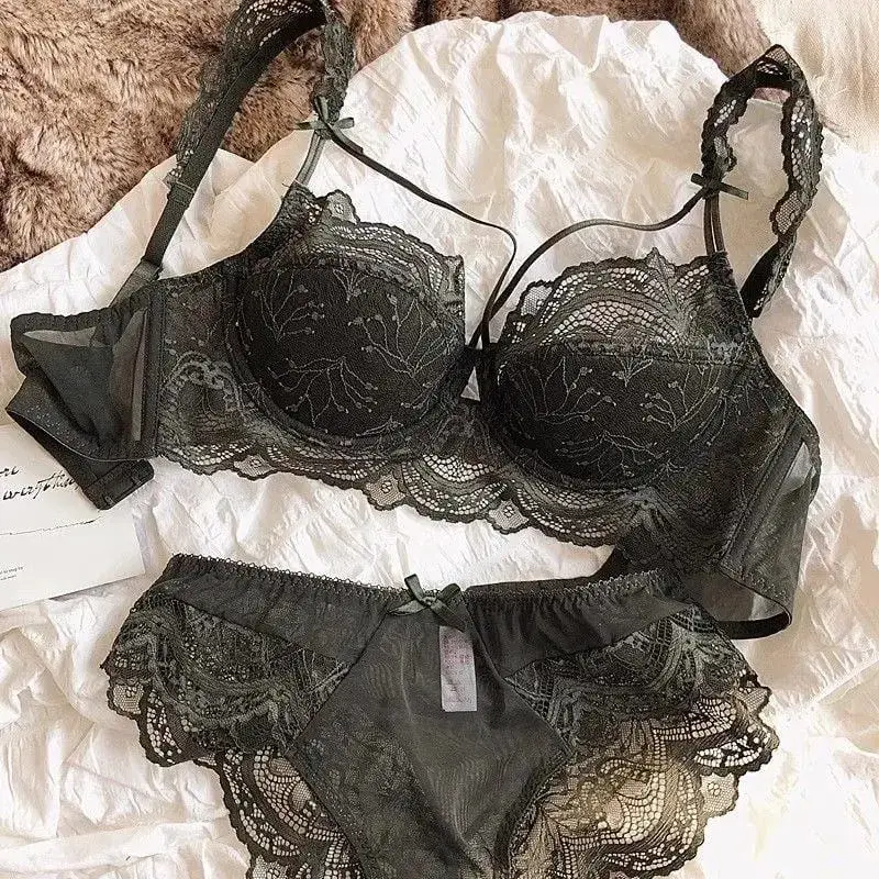 Γαλλικό Pure Lace Bralette Petite Σετ σουτιέν AABB Cup με αφαιρούμενα λουράκια & λεπτά μαξιλαράκια Push Up Απαλό κάτω σύρμα, σέξι γυναικεία
