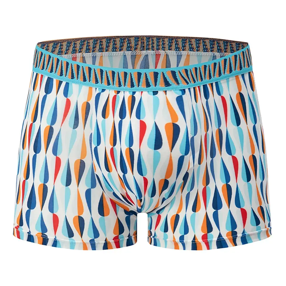 Boxer décontracté à motifs colorés pour hommes, sous-vêtements amples et confortables, surdimensionnés, taille élastique, 4/5 pièces — image 17