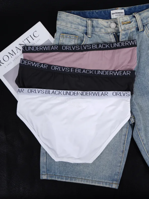 3PCS Men's ORLVS Triangle Briefs Low Rise Soft Breathable Stretch Cotton Underwear — image 3