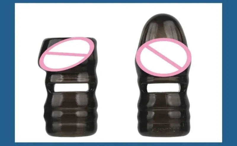 2PCS/Set Penis Sleeve Silicone Reusable Extension Condom Delay Ejaculation G Spot Anal Sex Toys For Men No Vibrator Sex Shop — image 8
