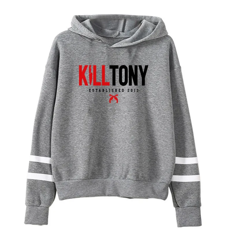 Kill Tony Merch 까마귀 유니섹스 포켓리스 평행 바 슬리브 streetwear 여성 남성 후드 티셔츠 웃긴 옷