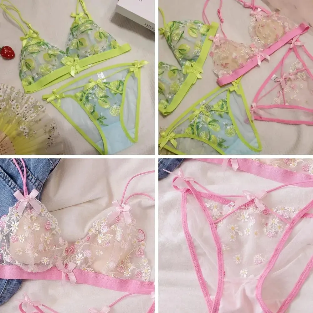 Σέξι δαντέλα Bralette Σετ για Γυναικεία Τρίγωνο Κύπελλο ασύρματα άνετα εσώρουχα — image 2