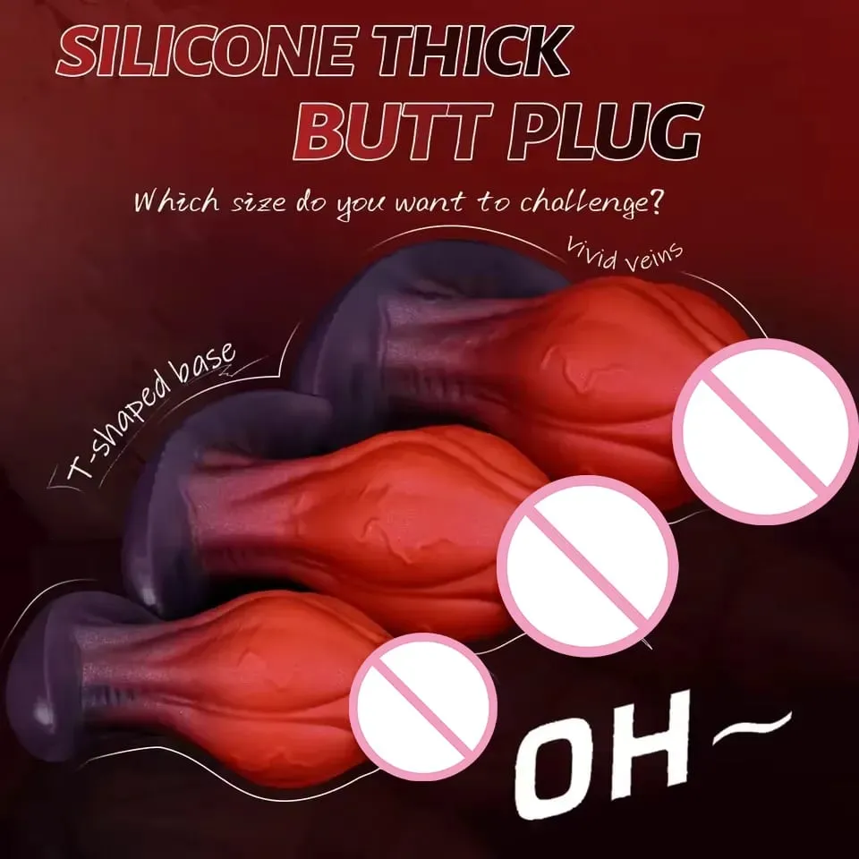 Ρεαλιστικό Dildo Big Knot Wearable πρωκτικό βύσμα υγρό βύσμα σιλικόνης κολπικό μασάζ προστάτη πρωκτού Παιχνίδια σεξ για ενήλικες για γυναίκες άνδρες — image 5