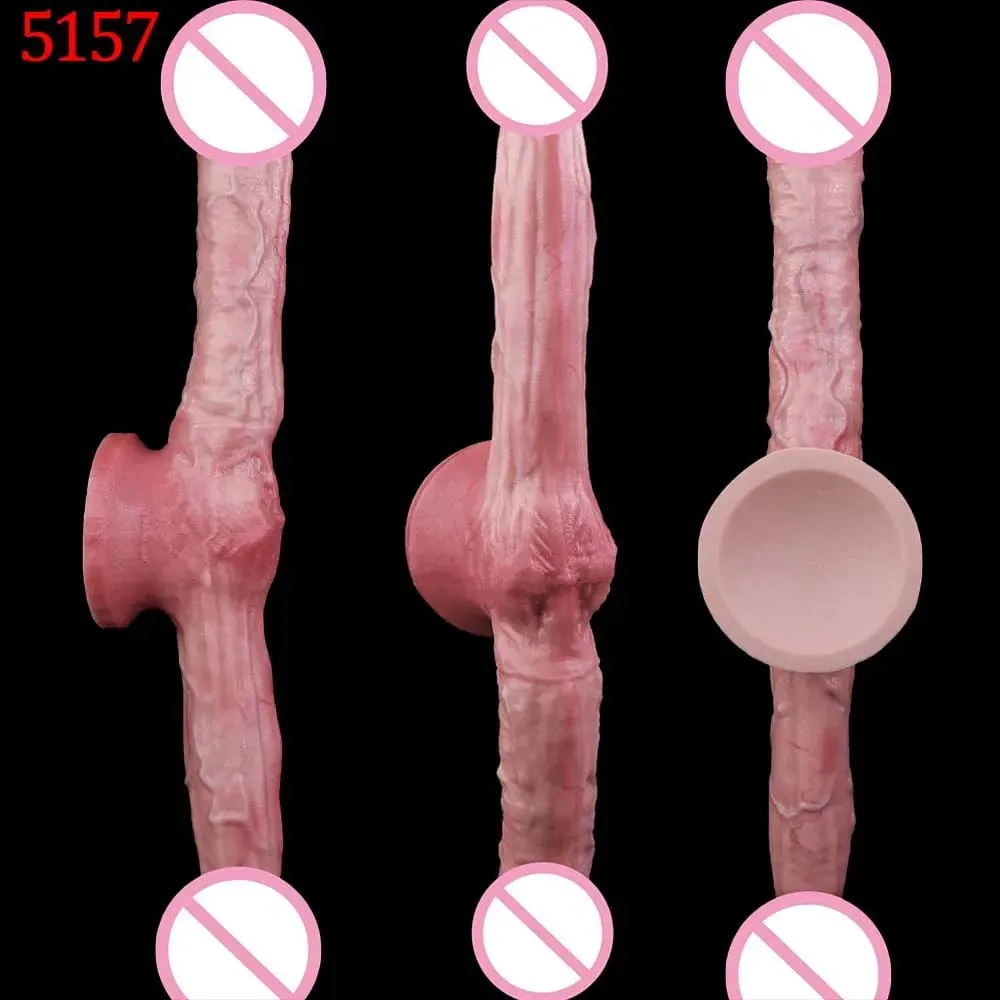 47cm Realistic Long Dildos Double Head Anal Vaginal Stimulator Sex Toy With Sucker For Lesbian Couples Gay Men Adult Tools — image 4