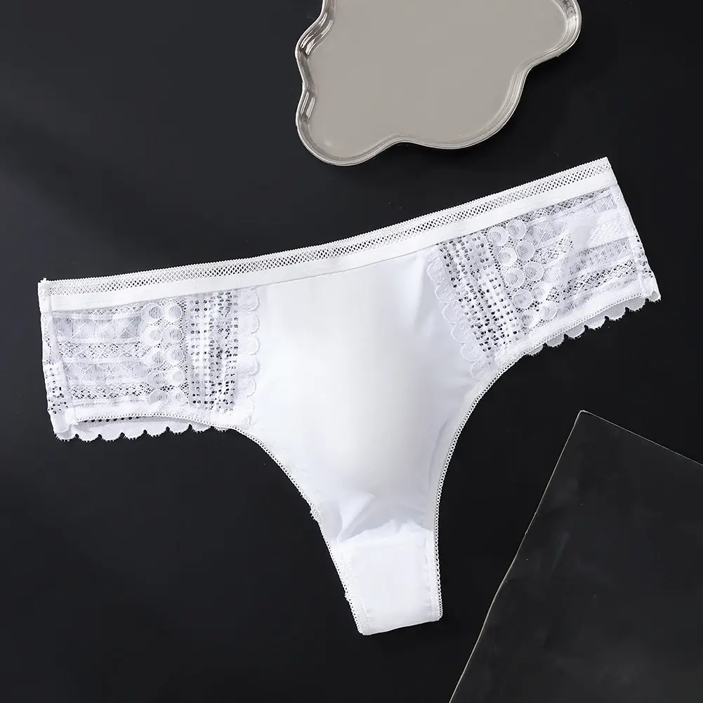 1 Quần Nam Ren Quần Đùi Liền Mạch Ice Silk Chữ G Quần Lót 3D Phồng Túi Chắc Chắn Thông Đàn Hồi Cao Thoáng Khí quần Lót