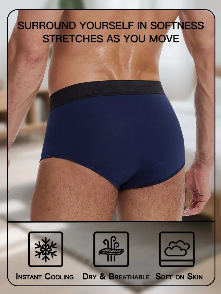 Incontinence Men Briefs Elder Cozy Urinary Panties Odorless Boxers Maximum Absorbency Boyshorts Leak Proof Cotton Underpants — image 5