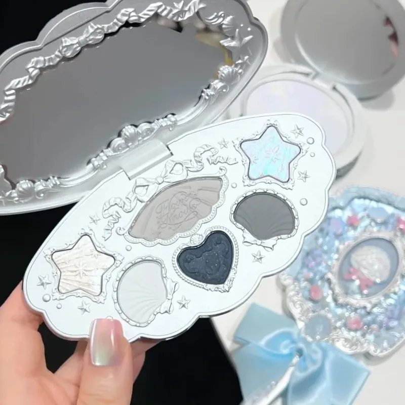 Σετ μακιγιάζ Flower Knows Shell Pearl Bunny Garden Setting Powder Lip Gloss Blush All in One Κιτ γκλίτερ για γκλίτερ μπέικιν πάουντερ — image 4