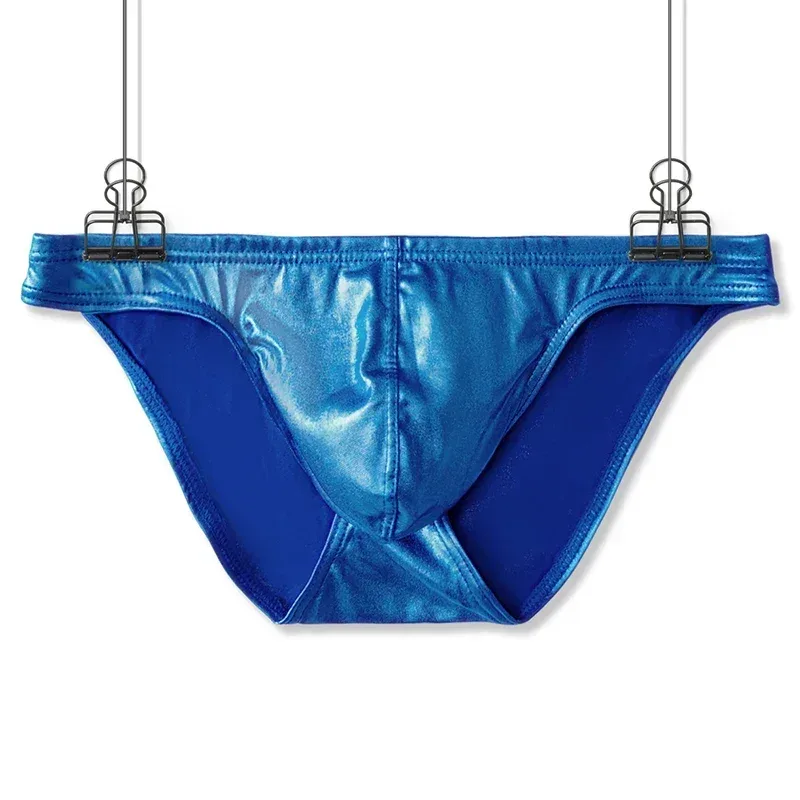 Men's Fashion Low Waist Imitation Leather Briefs with U Convex Pouch Sexy Underwear Lingerie 3PCS/2PCS/1PC Set — image 1