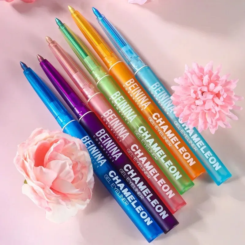 Γυαλιστερό Chameleon Yellow Eyeliner Gel Pen Μεταλλική σκιά ματιών Πολύχρωμο Liner ματιών Pearlescent Polarized Inner Eyes Pigment Μακιγιάζ — image 7