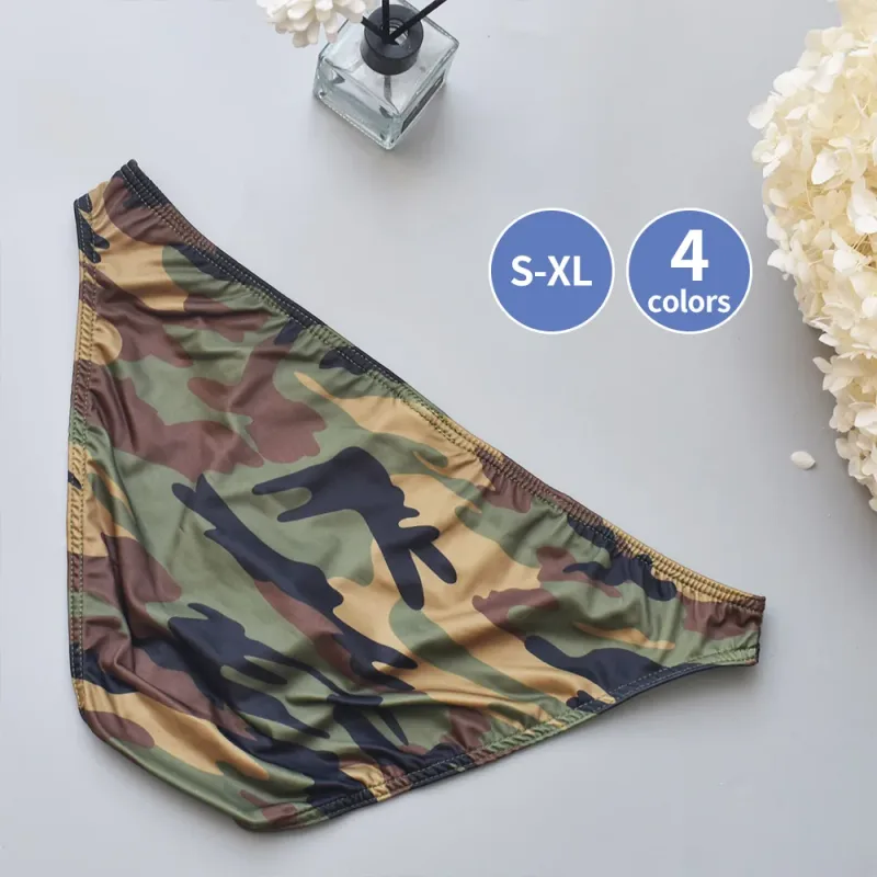 Silky Camo Print Men's Briefs - Quick-Dry Breathable Underwear Ideal for Gym Workouts & Daily Casual Wear — image 10