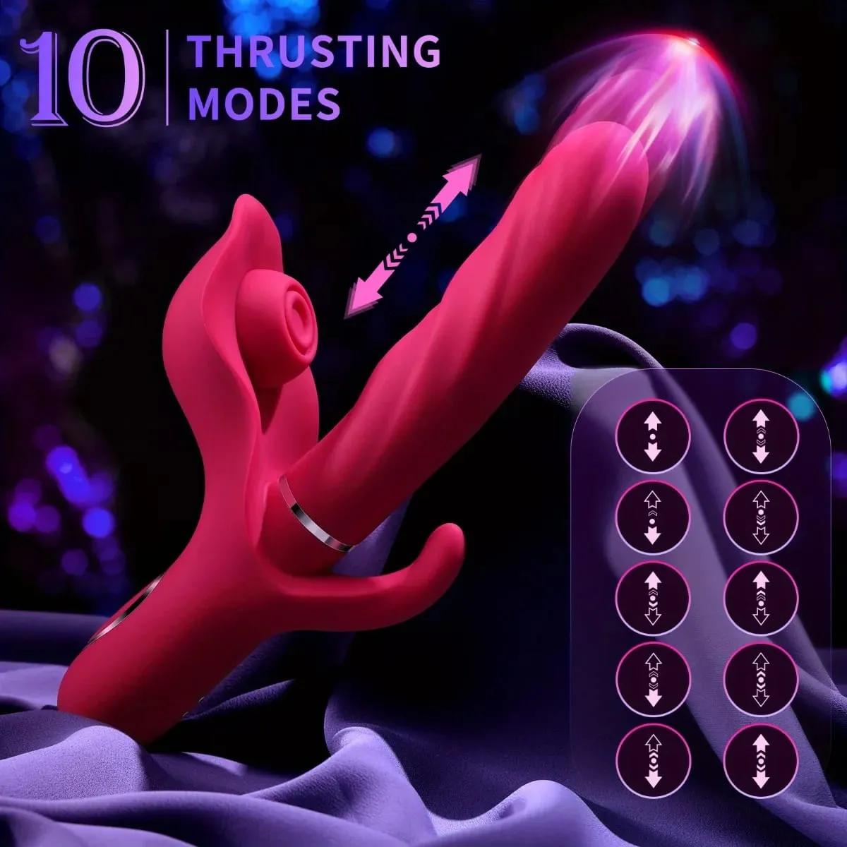 3 in 1 Thrusting Dildo Vibrator G-Spot Rabbit Vibrator for Women Vagina Clitoris Stimulator Sex Toys Adults Products For Women — image 4