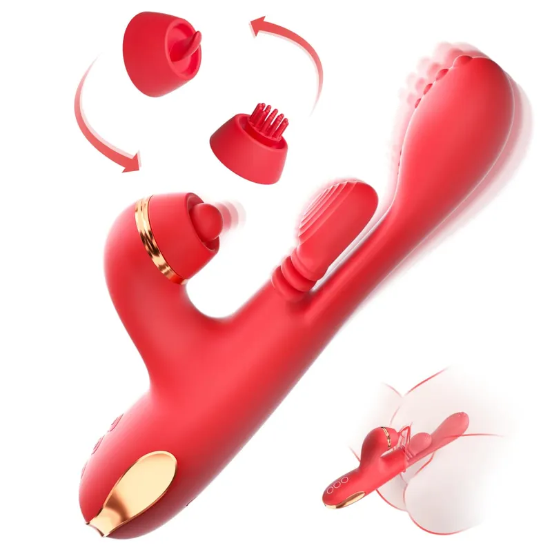 5 ΣΕ 1 Tapping Thrusting Dildo Vibrator για γυναίκες G Spot Vibrator Clitoris Clit Stimulator Θηλυκό Αυνανιστής Παιχνίδια σεξ ενηλίκων