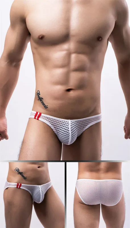 Men Briefs Summer Breathable Holes Underwear U Convex Thin Low Waist Men's Underwear Briefs Slip Underpants Calzoncillos — image 7