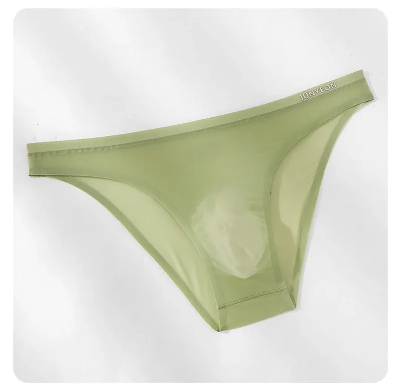 Seamless Quick Drying Men Briefs Underwear Solid Color Ice Silk Ultra-thin Underpants Sexy Breathable 3D Pouch Panties Undies — image 16