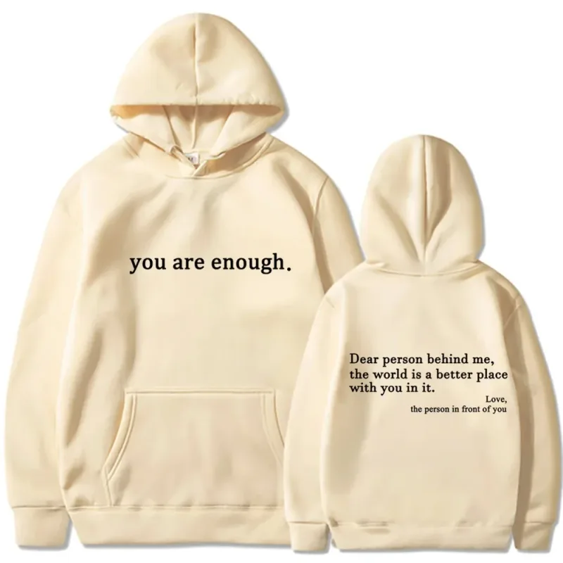 Chère personne derrière moi sweat à capuche pour hommes avec poche kangourou pull à capuche Vintage pour femme avec des mots au dos unisexe sweat à capuche à la mode