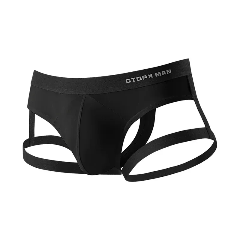 Sexy Men's Jockstrap Breathable Panties Bulge Pouch Briefs Elastic Backless Jockstrap Briefs Underpants Underwear Pump Man — image 2