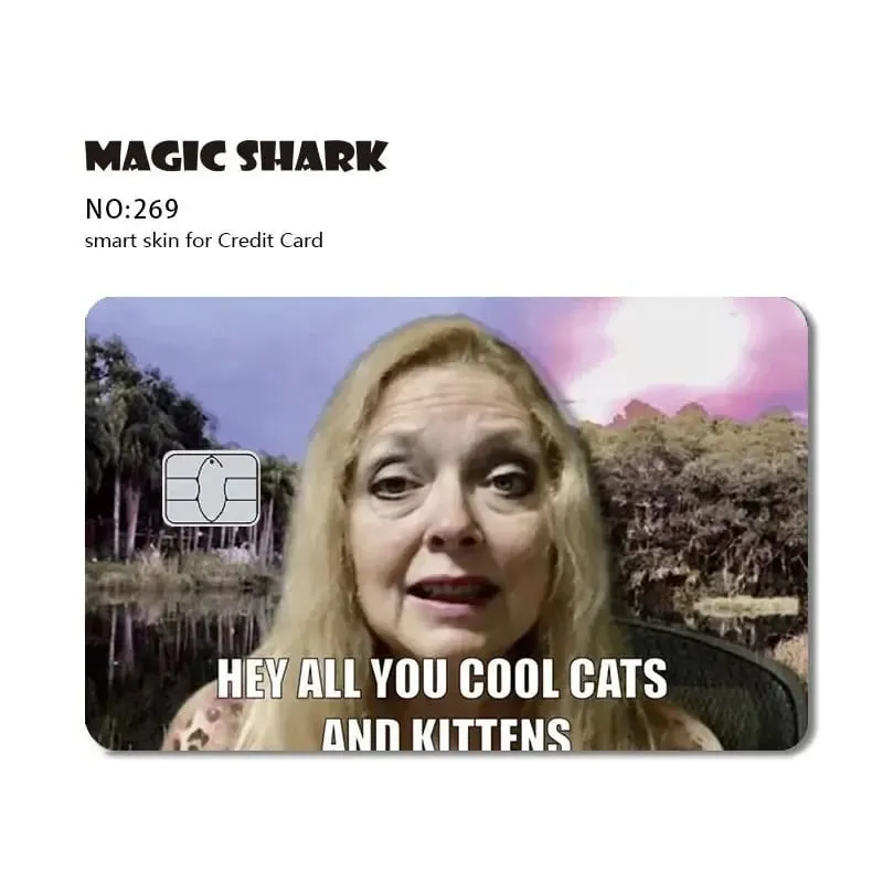 Magic Shark Dog Meme Hunter Snake Stonks 3M ματ μπροστινό αυτοκόλλητο PVC Κάλυμμα μεμβράνης για τραπεζική χρεωστική πιστωτική κάρτα — image 23