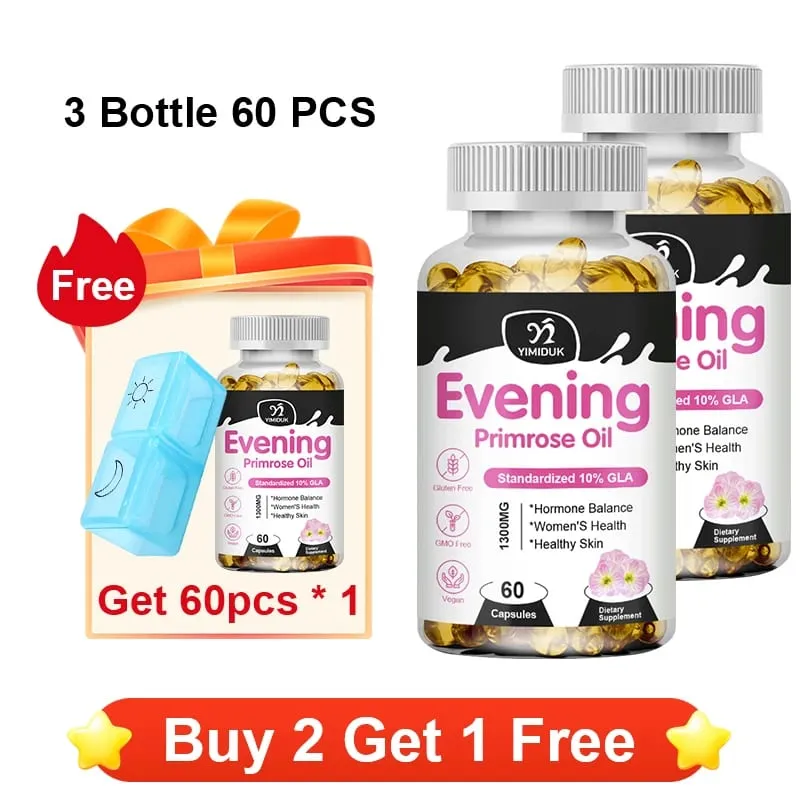 Έλαιο νυχτολούλουδου 1300mg με πλούσιο GLA & βασικά θρεπτικά συστατικά Ορμόνες ισορροπίας που υποστηρίζουν τη γυναικεία άνεση και ενισχύουν την υγεία του δέρματος