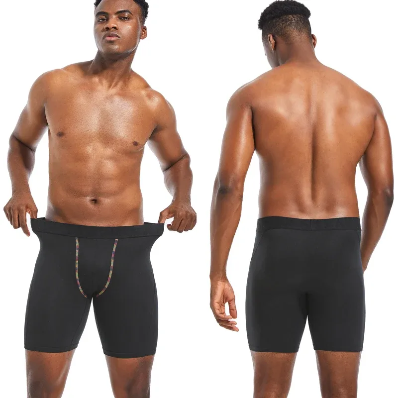 남성용 복서 반바지 남성용 긴 속옷 빠른 건조 남성용 팬티 스포츠 레깅스 Boxershorts 폴리 에스터 맨 복서