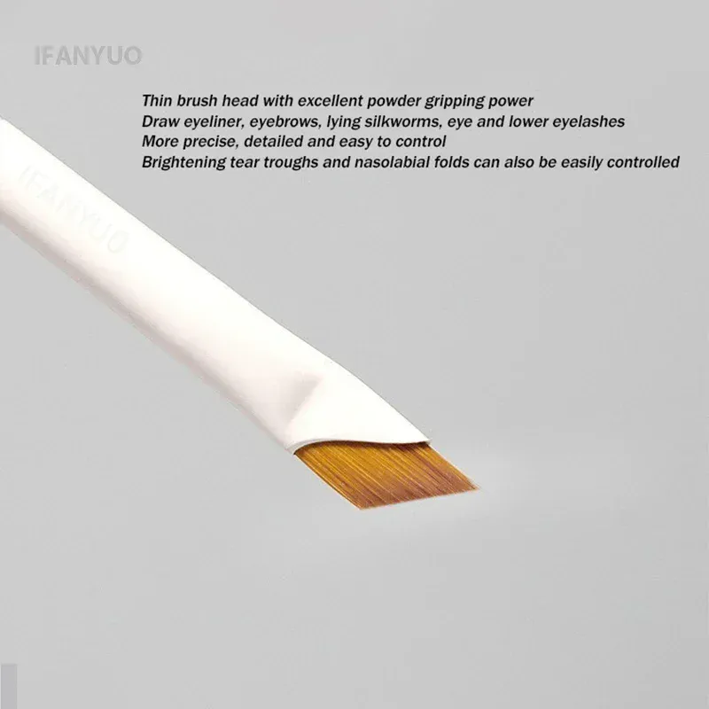 1/10 τεμ. Blade Eyeliner Brush Brush Brush Brush Portable Flat Ultra Thin Fine Liner Eye Liner Brow Contour White Brushes Makeup Brushes Εργαλείο μακιγιάζ — image 5