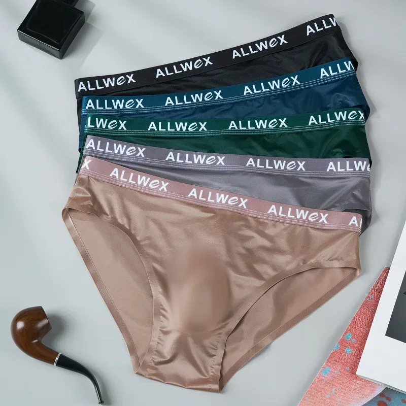 Ice Silk Seamless Briefs for Men Sexy Smooth Underwear 3D Pouch Underpants Comfortable Lingerie Panties Male Low Rise Knickers — image 2