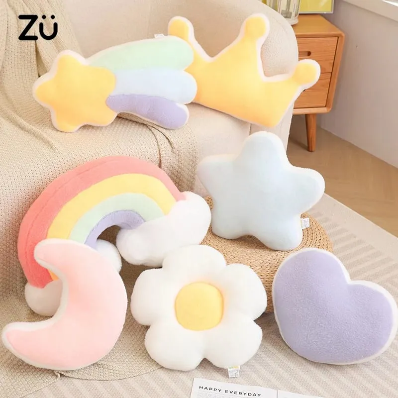 Rainbow Wish Star Moon βελούδινο μαξιλάρι Πολύχρωμο Crown Cloud Μαλακό παιχνίδι Μαξιλάρι Μαξιλάρι Καναπές Διακόσμηση σπιτιού Μαξιλάρια ριχτάρι — image 2