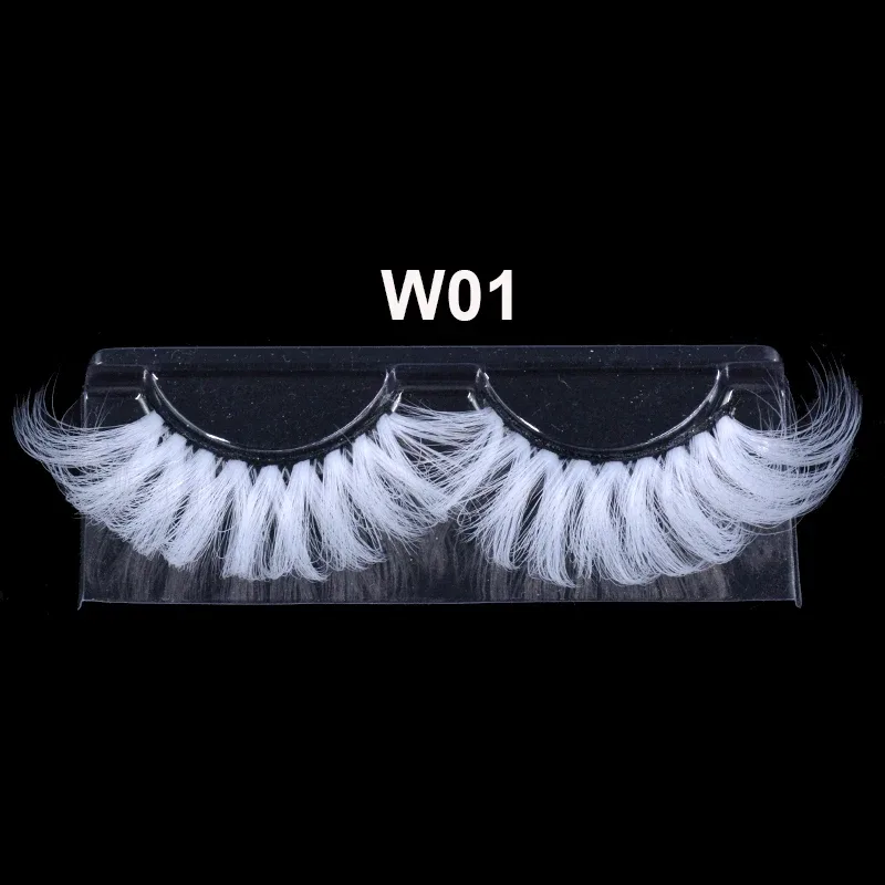Super Long 5D White False Eyelashes 25mm High Volume Fluffy Fake Eye Lashes Χονδρικός προμηθευτής For Halloween Cosplay — image 6